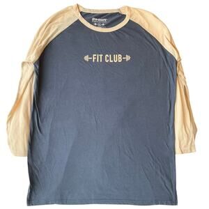 In-Shape Men Long Sleeve Thin T-shirt size XL, Blue, Fit Club